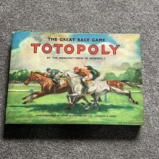 Totopoly Board Game - Vintage Waddingtons 1949 Horse Racing Game  - Collectible