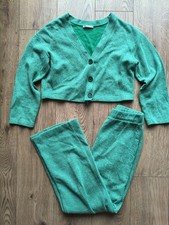Zara Green Knit Crop Cardigan