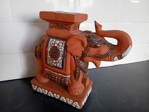 Vintage terracotta elephant - terracotta,