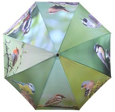 Esschert Design Umbrella Large Bird Print 120cm Automatic Opening Brolly