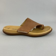 Gabor Lanzarote Slip On Flat Summer Holiday Toe Loop Open Brown Sandals 41 UK7.5