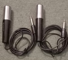 2X Vintage SANYO Dynamic Microphone Silver Black IMP 500 Made in Japan