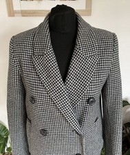 Zara Houndstooth Checked Coat