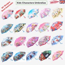 Kids Umbrella Brolly Spiderman Marvel Semi Automatic Dome Bubble Boy Girl School