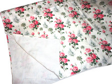 IKEA EMMIE SOT WHITE FLORAL GREEN ROSES PINK BLUE STRIPE (1PC) TWIN DUVET 60X82
