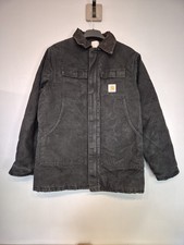 VTG Carhartt Quilted Black Duck Chore Engineering Jacket Size XL