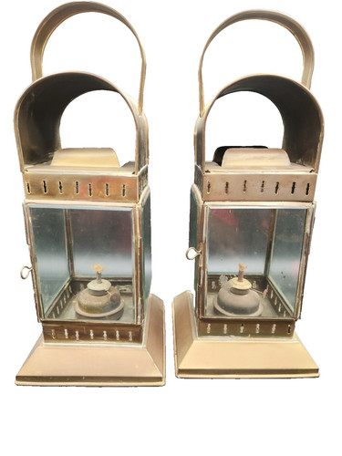 Brass hanging nautical lantern - hanging,