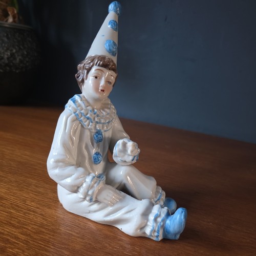 Vintage clown figurine blue - ,