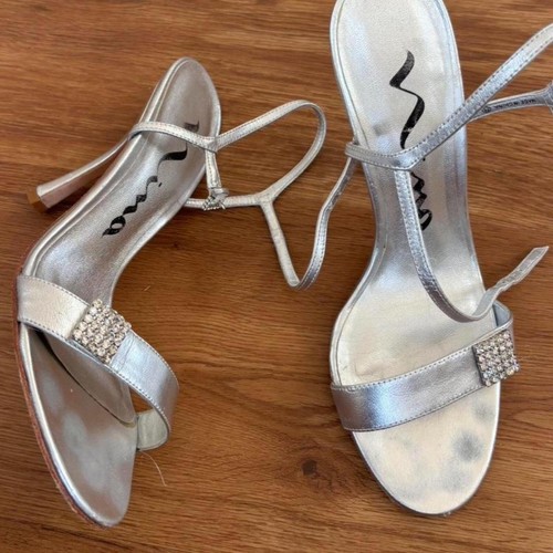 Nina silver rhinestone heels - nina,