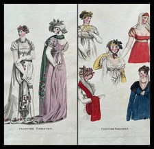 1805 London Paris Richard Phillips Regency Costume Parisien Fashion Plate 93/94