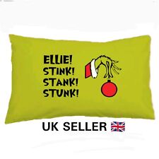 Personalised (Any Name) Grinch Green Pillow case cover 75x45cm cushion Christmas