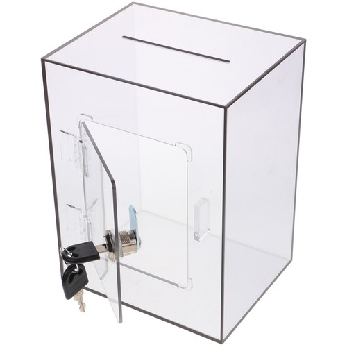 Lockable money tin - lockable, clear