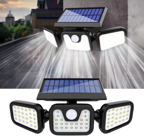 Head solar light led pir - 3-head,