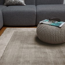 Ascot Taupe Rug Plain Bordered