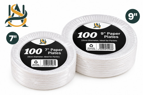 White paper plates 9 inch - paper,