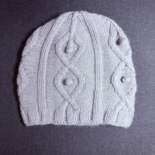 Mimco Grey Cable Knit Beanie