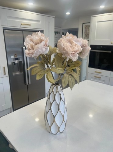 White gold opulent large - white/gold, home