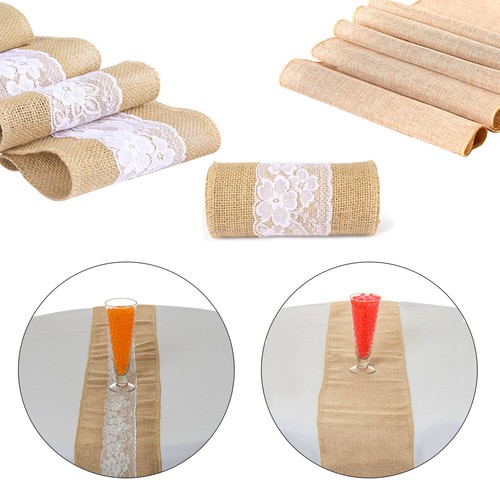 Rustic jute hessian table - jute,