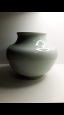 Agnete Hoy Celadon Glaze Squat Vase Signed British Studio Pottery For Bullers