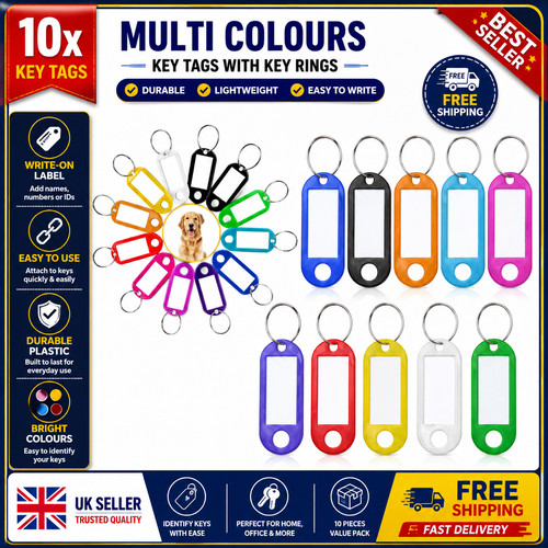 10x multi colours - key, tags