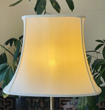 Vintage Ivory Slub Satin Oval Empire Lampshade with Carrier Frame W50cm H38cm