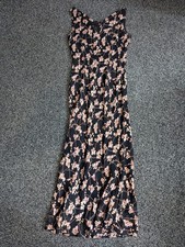 J Taylor Maxi Dress Size 12 Black Pink Floral Cowl Neck Vintage Style