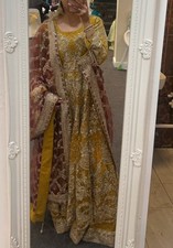 Asian Bridal Sorry Mehndi Outfit Pakistani Indian Wedding Outfits Long Maxi
