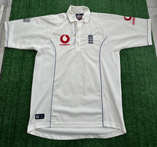 England Cricket 2005 Admiral Test White T-Shirt | Mens Adult Medium Jersey Kit