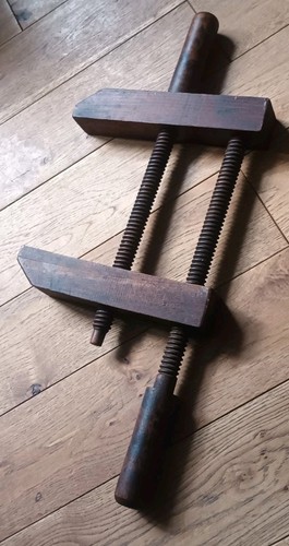 Large antique wooden screw - antique,