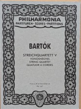 BELA  BARTÓK: STRING QUARTET  V PHILHARMONIA PH 167 pocket score