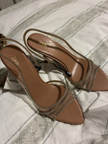 Zara clear glitter heels - zara,
