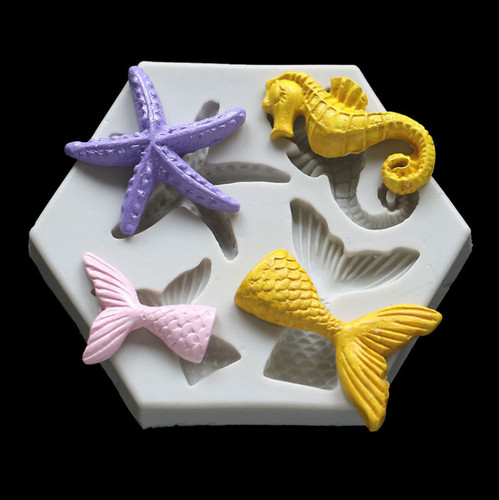Seahorse mermaid silicone - silicone, cake
