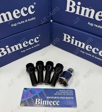 Black Alloy Wheel Locking Bolts For Alfa Romeo 159 Brera Tapered M14x1.5 25mm