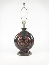 Vintage Maitland Smith Lamp Bronze and Faux Tortoiseshell Colonial Style 1980s