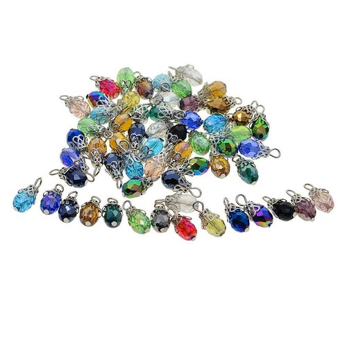 50pcs alloy glass pendants - alloy,