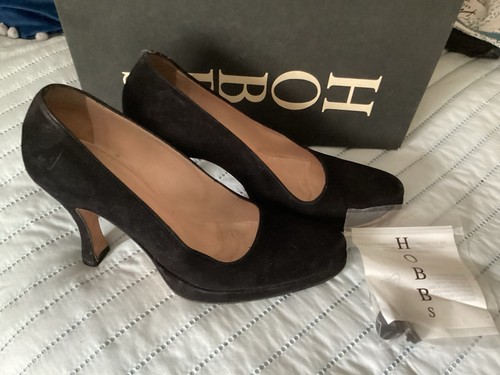 Hobbs black suede high heel - black,