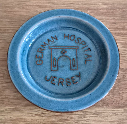 Blue ceramic decorative plate - blue,