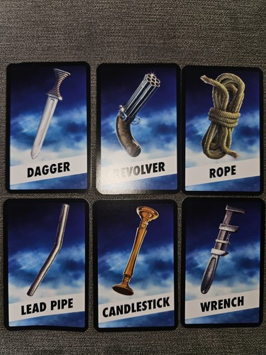 Hasbro cluedo weapon cards - hasbro,