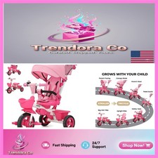 Stylish Pink 7-in-1 Tricycle