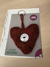 Quick Easy Heart Key Ring Knitting Pattern Stash Buster, Valentines