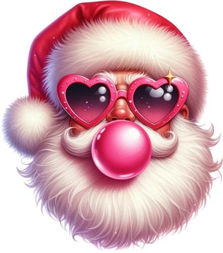 Retro santa blowing bubble - santa,