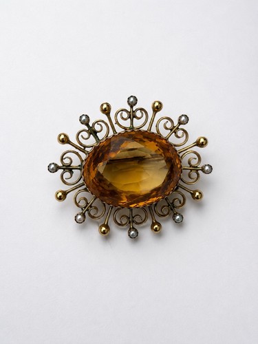 Vintage 9ct gold citrine - vintage,