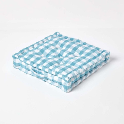 Blue white gingham floor - white,