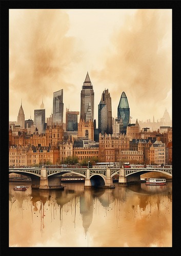 Modern london skyline - skyline, framed