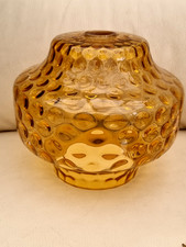 Vintage Retro SKLO CZECH  Amber Glass Light Shade Ceiling Pendant