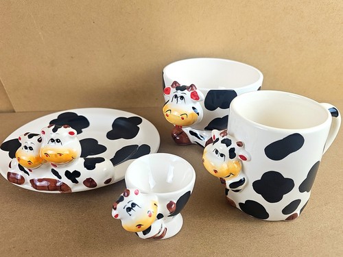 Cow ceramic breakfast - cow,