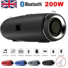 200W Portable Bluetooth Speaker IPX2 Waterproof Outdoor HIFI Pillar Speaker Subw