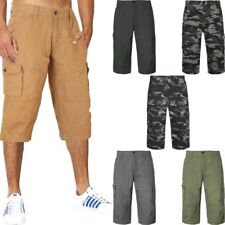 Men's GAP Plain Casual Summer Shorts 100% Cotton Pockets 3/4 Pants in 3 Colours