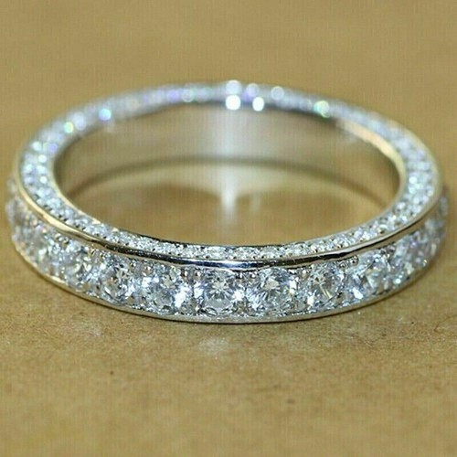 3ct round cut moissanite full - 3ct,