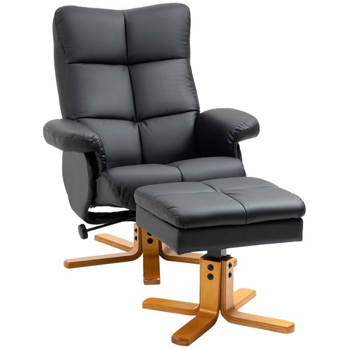 Faux leather swivel recliner - swivel,
